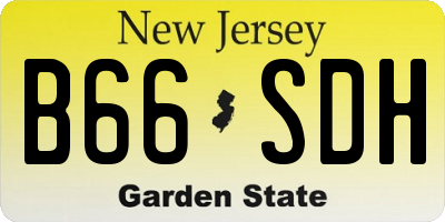 NJ license plate B66SDH