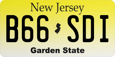 NJ license plate B66SDI