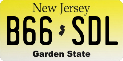 NJ license plate B66SDL
