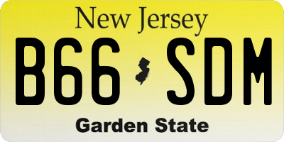 NJ license plate B66SDM