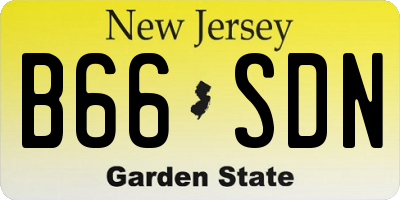 NJ license plate B66SDN