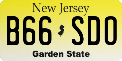 NJ license plate B66SDO