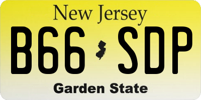 NJ license plate B66SDP