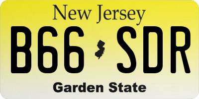 NJ license plate B66SDR