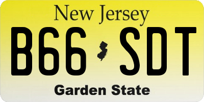 NJ license plate B66SDT