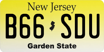 NJ license plate B66SDU