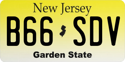 NJ license plate B66SDV