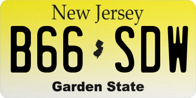 NJ license plate B66SDW
