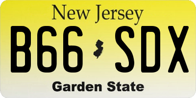 NJ license plate B66SDX