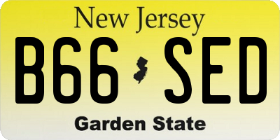 NJ license plate B66SED