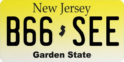 NJ license plate B66SEE