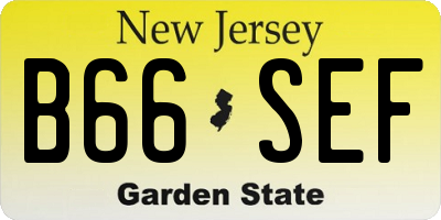 NJ license plate B66SEF