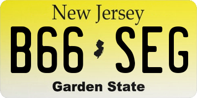 NJ license plate B66SEG