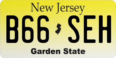 NJ license plate B66SEH