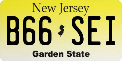 NJ license plate B66SEI