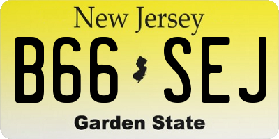 NJ license plate B66SEJ