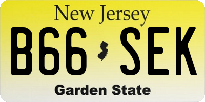 NJ license plate B66SEK