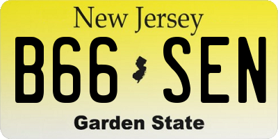 NJ license plate B66SEN