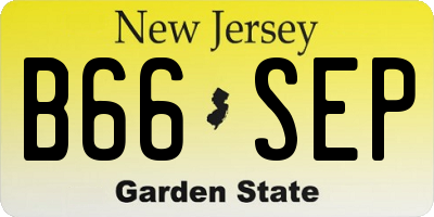 NJ license plate B66SEP