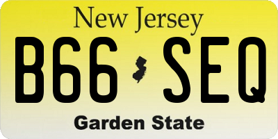 NJ license plate B66SEQ