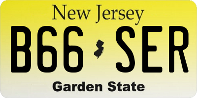 NJ license plate B66SER