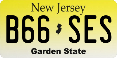 NJ license plate B66SES