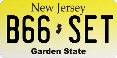 NJ license plate B66SET
