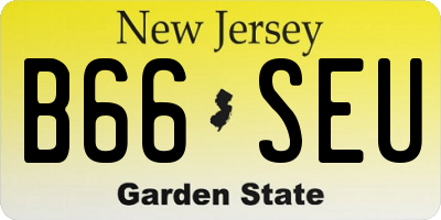 NJ license plate B66SEU