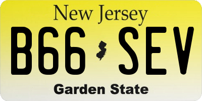 NJ license plate B66SEV