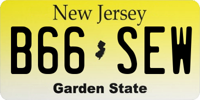 NJ license plate B66SEW