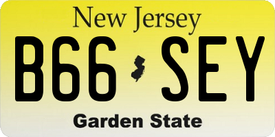 NJ license plate B66SEY