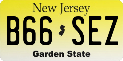 NJ license plate B66SEZ