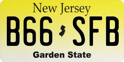 NJ license plate B66SFB