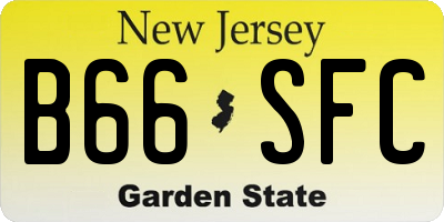 NJ license plate B66SFC