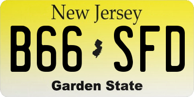 NJ license plate B66SFD