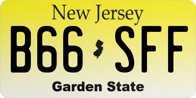 NJ license plate B66SFF