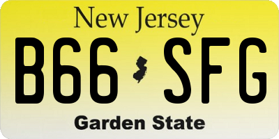 NJ license plate B66SFG