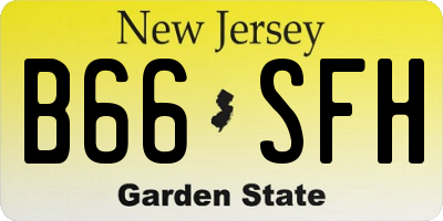 NJ license plate B66SFH