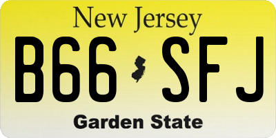 NJ license plate B66SFJ