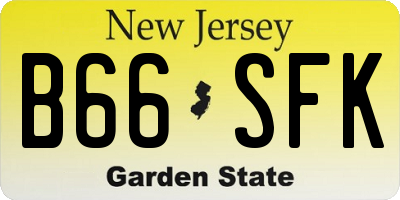 NJ license plate B66SFK