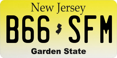 NJ license plate B66SFM