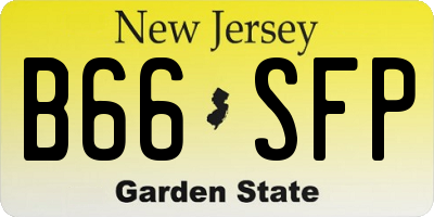 NJ license plate B66SFP