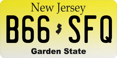 NJ license plate B66SFQ