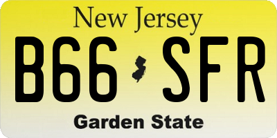 NJ license plate B66SFR
