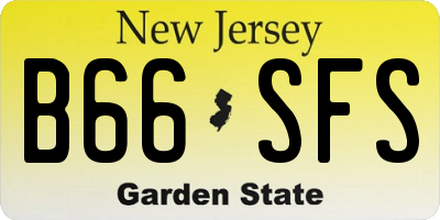 NJ license plate B66SFS