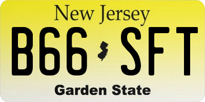 NJ license plate B66SFT