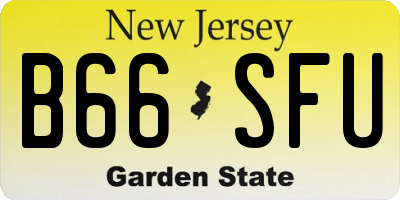 NJ license plate B66SFU