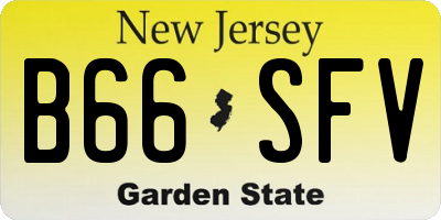 NJ license plate B66SFV