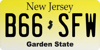 NJ license plate B66SFW