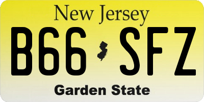 NJ license plate B66SFZ